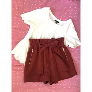 ZARA Rust Tie Front High Waisted Shorts!! 🍂🧡
